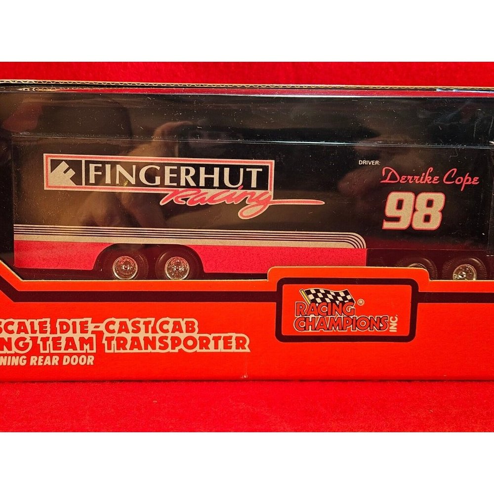 DERRIKE COPE NASCAR TRANSPORTER BUNDLE w/MATCHING STOCKCAR & PLAYER CARD (H24) - Picture 3 of 4